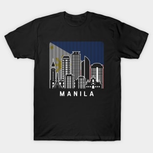 Manila NCR Skyline Philippines Flag T-Shirt